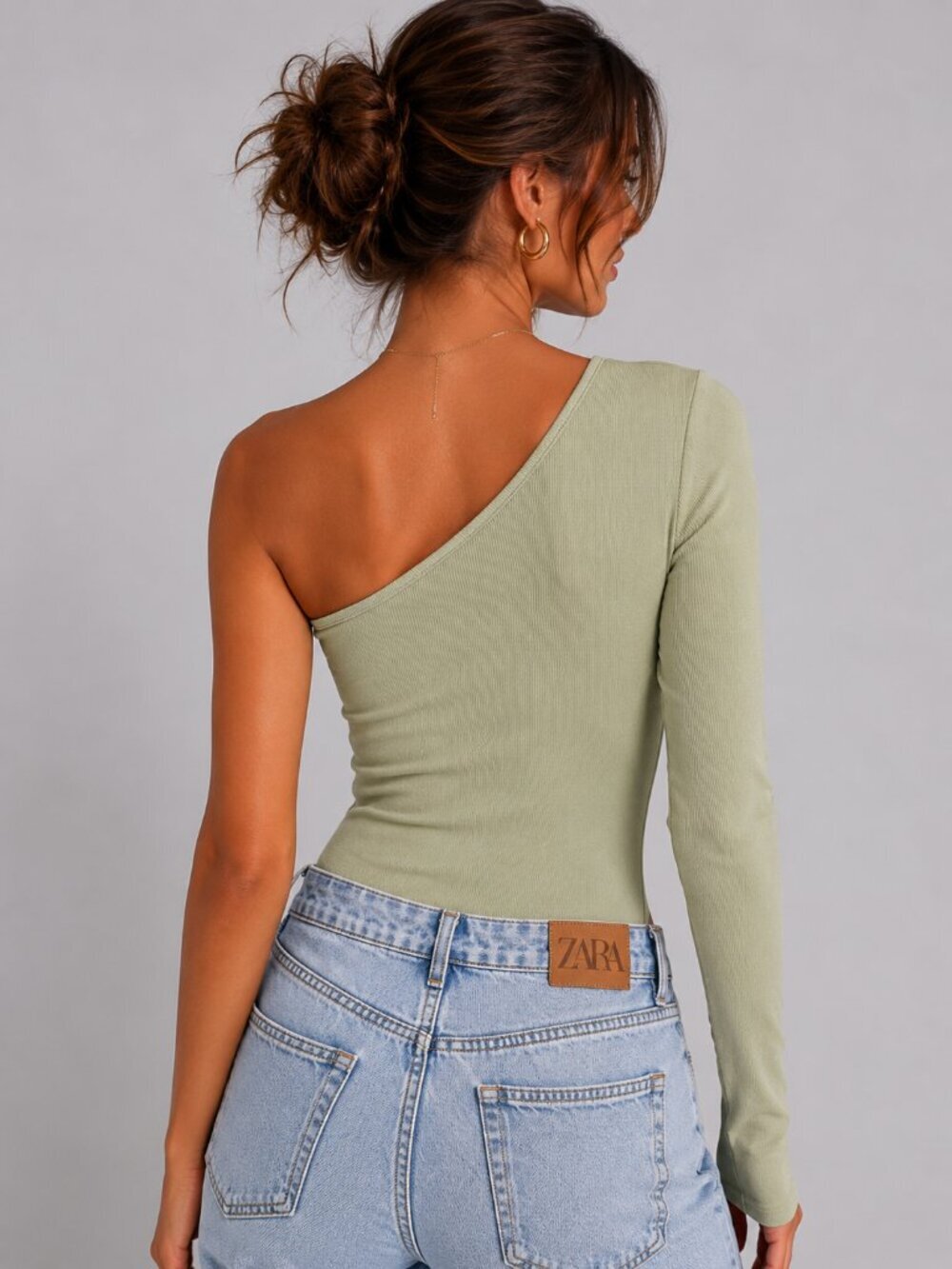 Zara One Shoulder Bodysuit - Picture 2 of 6